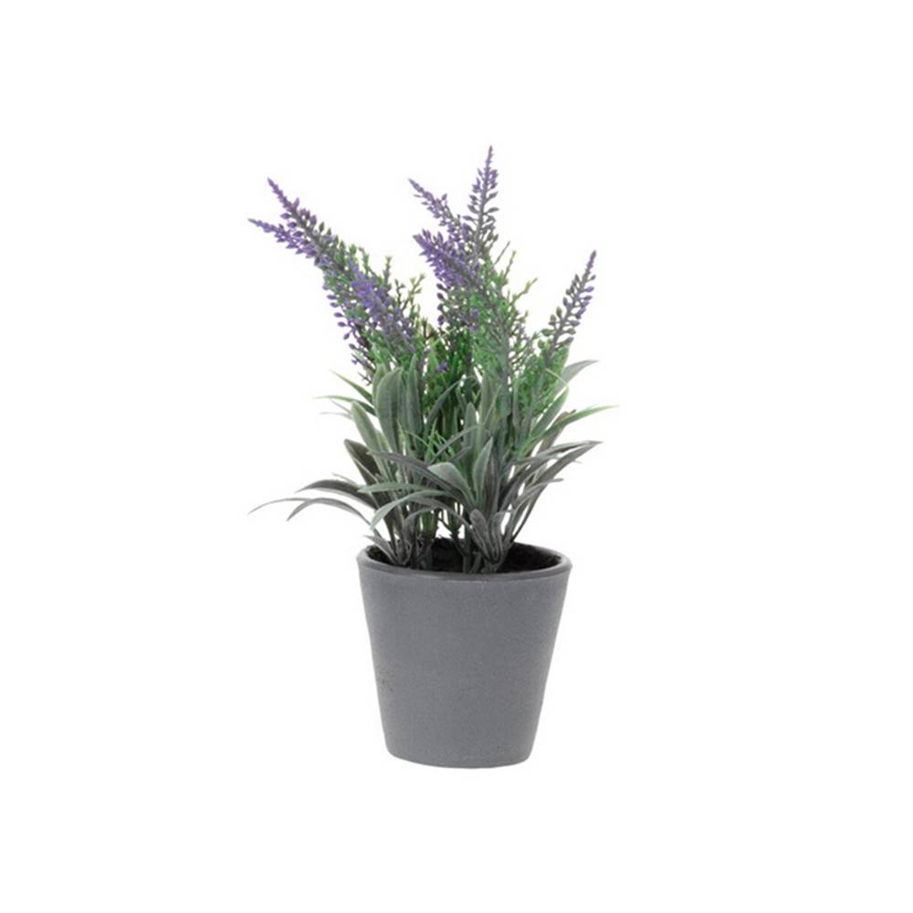 Planta artificial con maceta 21cm gris lavanda surtido