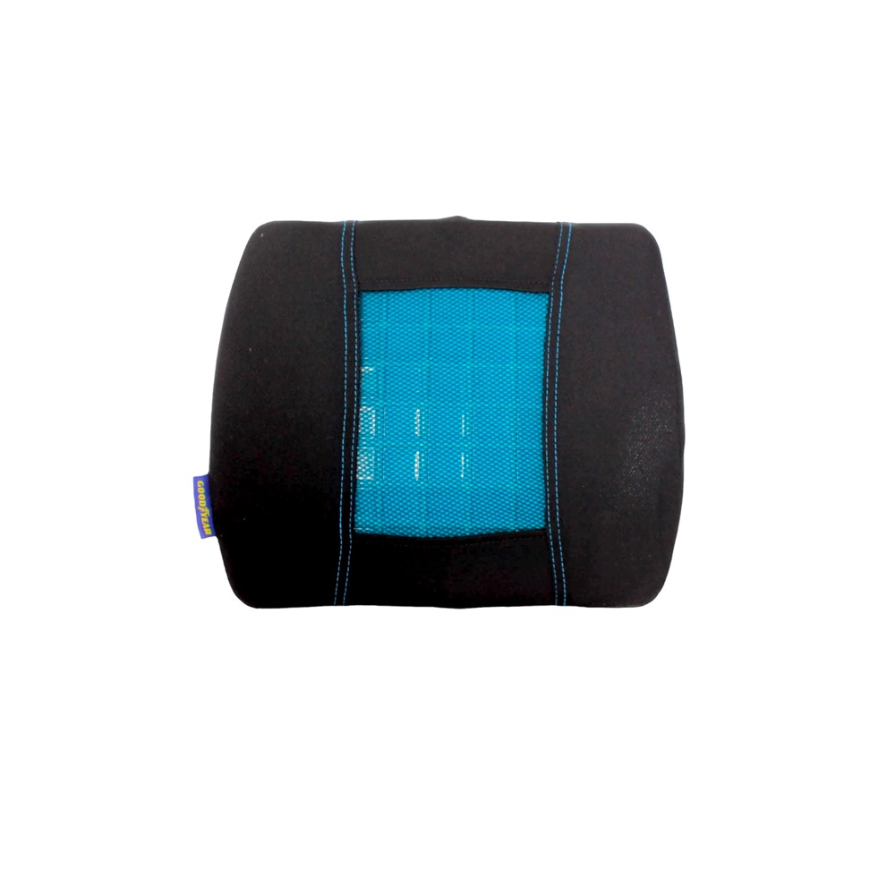 Cojin para soporte lumbar negro/tuequesa
