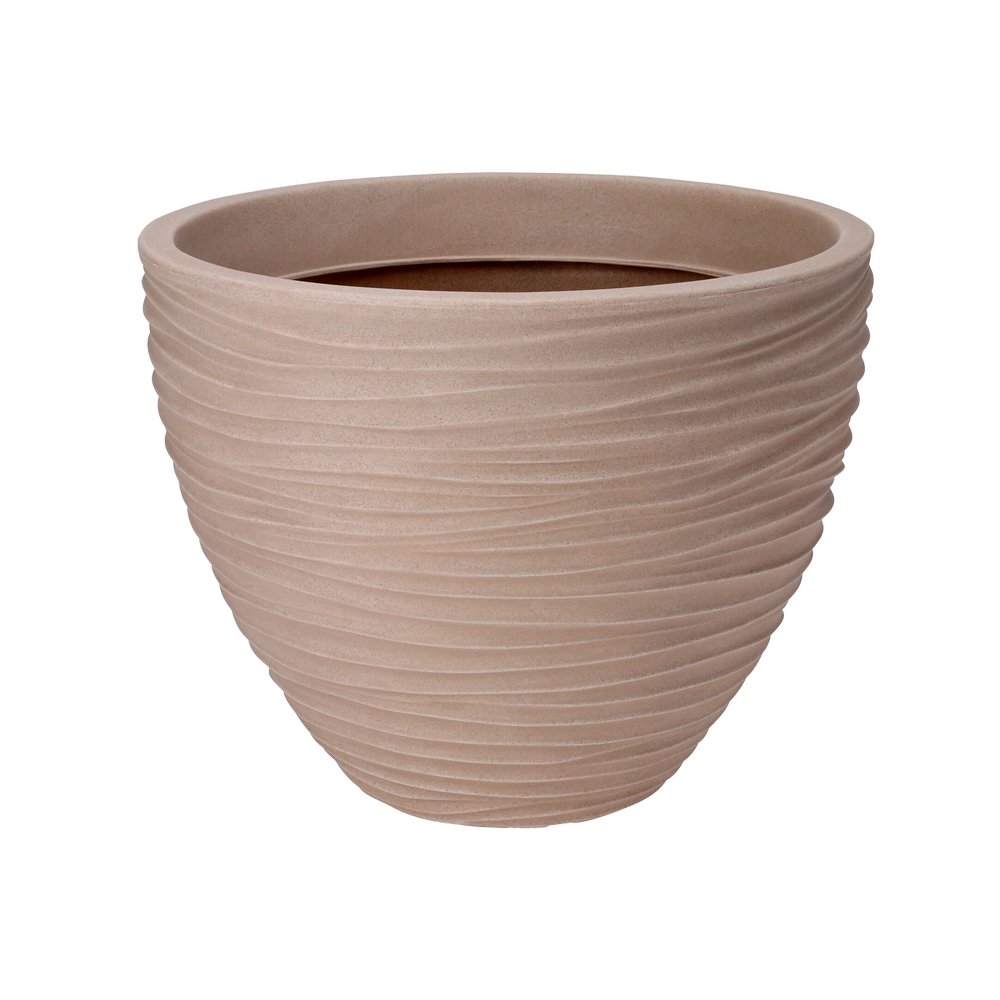 Maceta decorativa redondo de ceramica 31x40cm beige