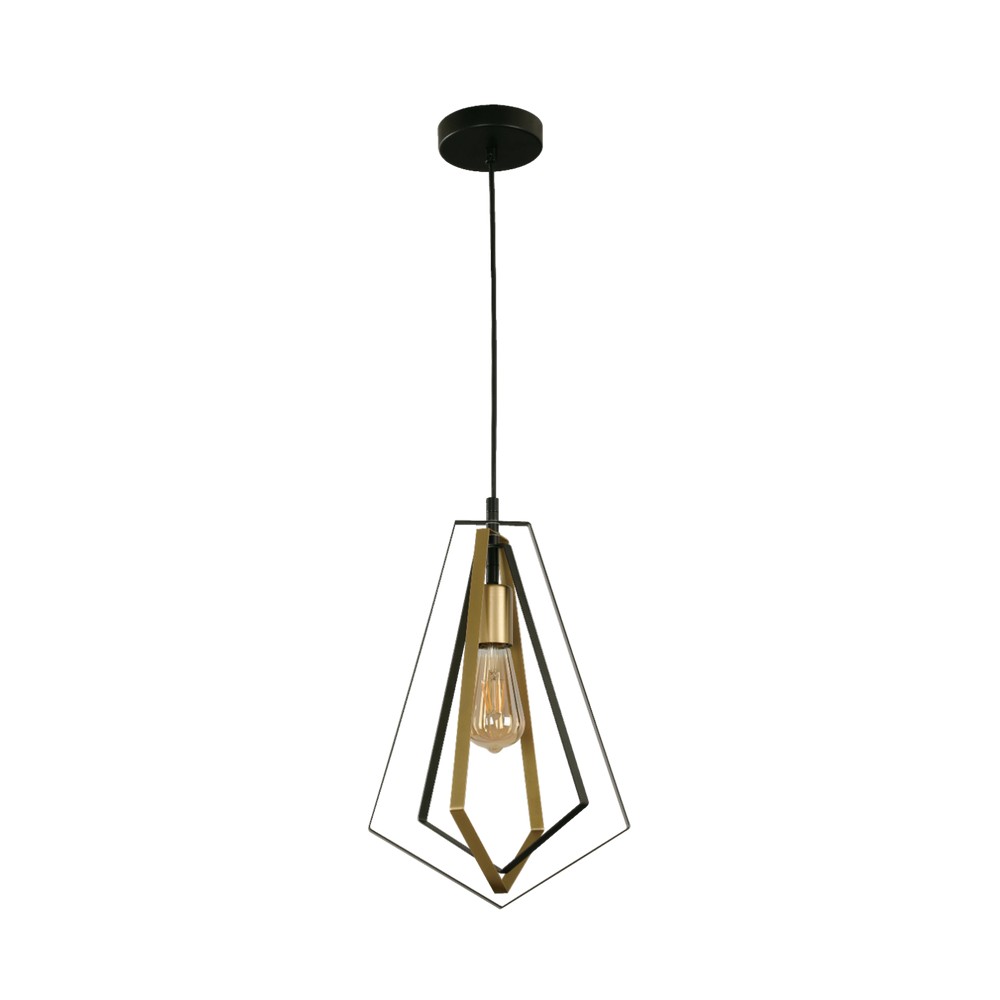 Lampara colgante negro+bronce 1l e27 40w