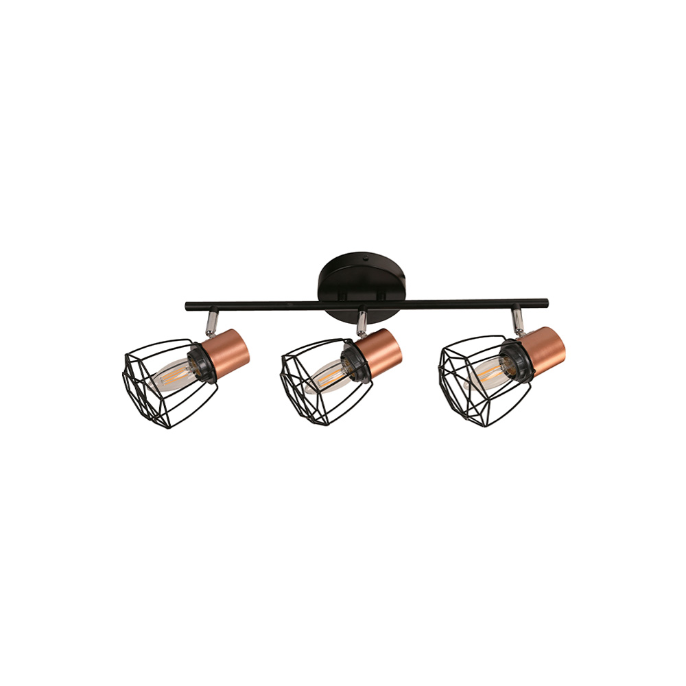 Lampara techo reflectora negro 3l e27 40w