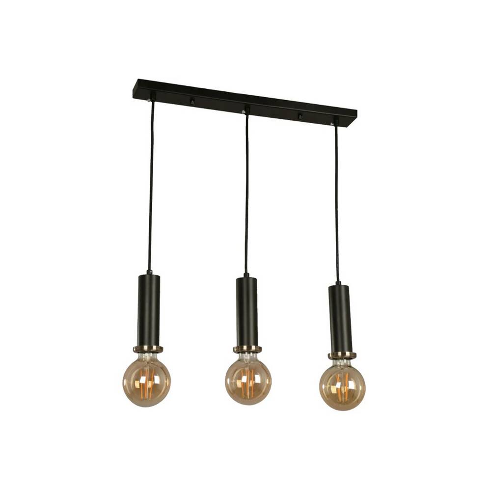 Lampara colgante recta negro 3l e27 40w