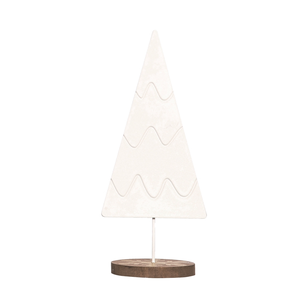 Adorno navideño 6x4.75x15.75 pulg arbol madera bl brw&wht