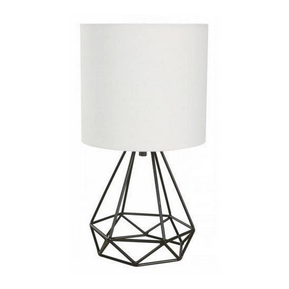 Lampara de mesa 1l e14 120v metal negro/blanco