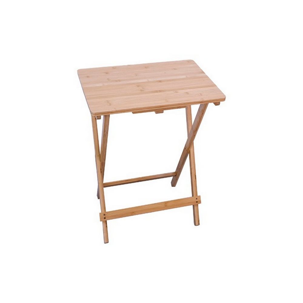 Mesa plegable para exterior fabricada en bambú con un acabado color natural  VidaXL 341745