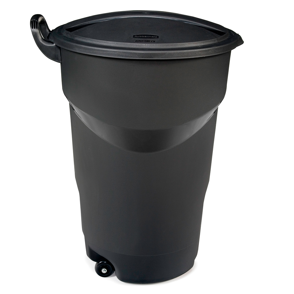 Basurero con tapa y ruedas 32 gal negro