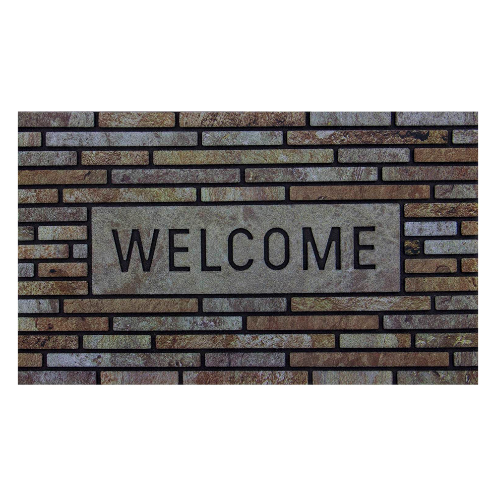 Alfombra gris welcome stone 18x30 in