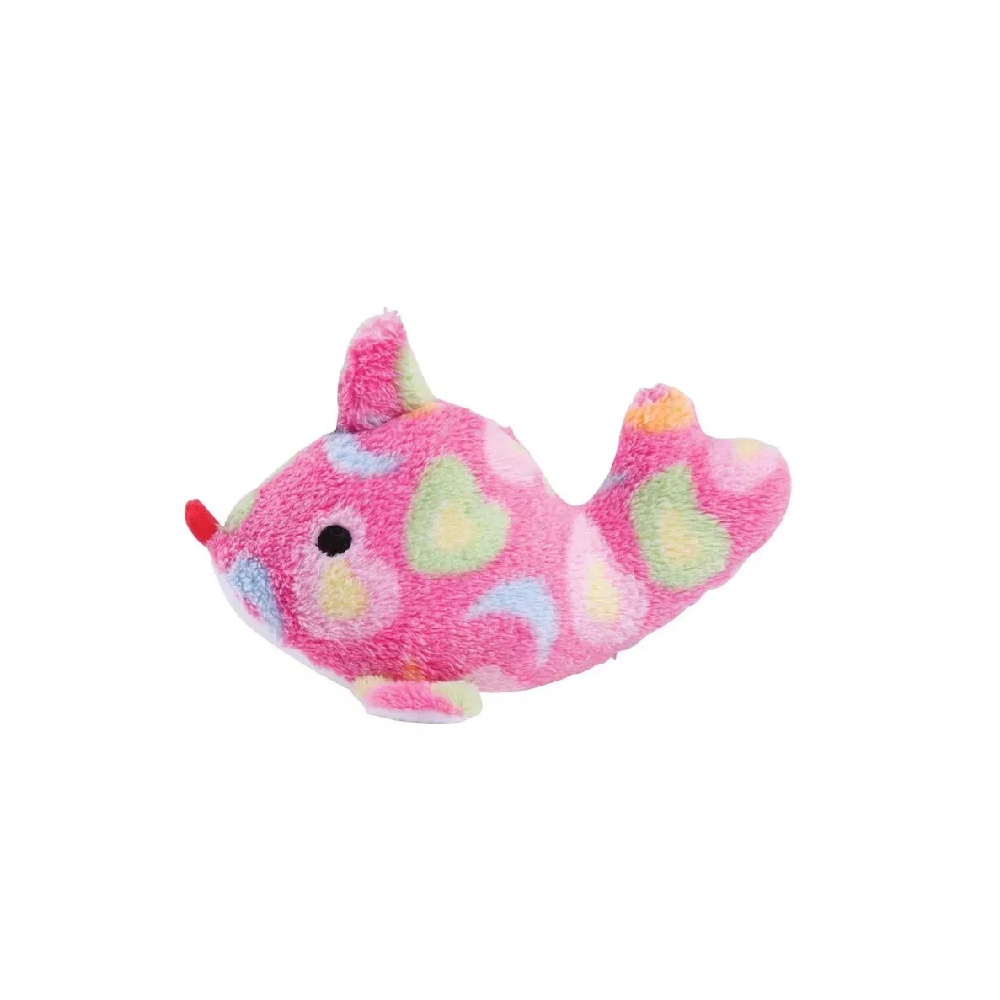 Juguete para perro en forma de pez con sonido color rosa