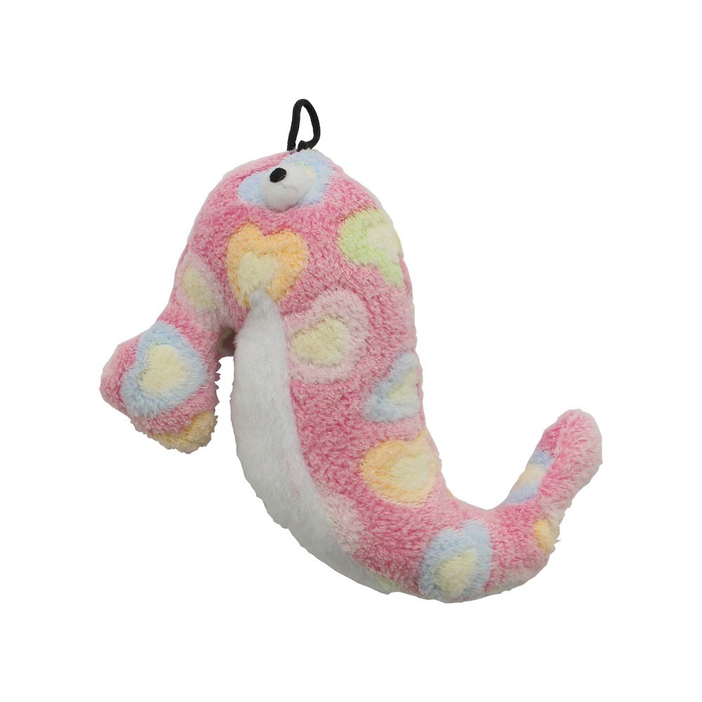 Juguete para perro de caballo de mar con sonido color rosado