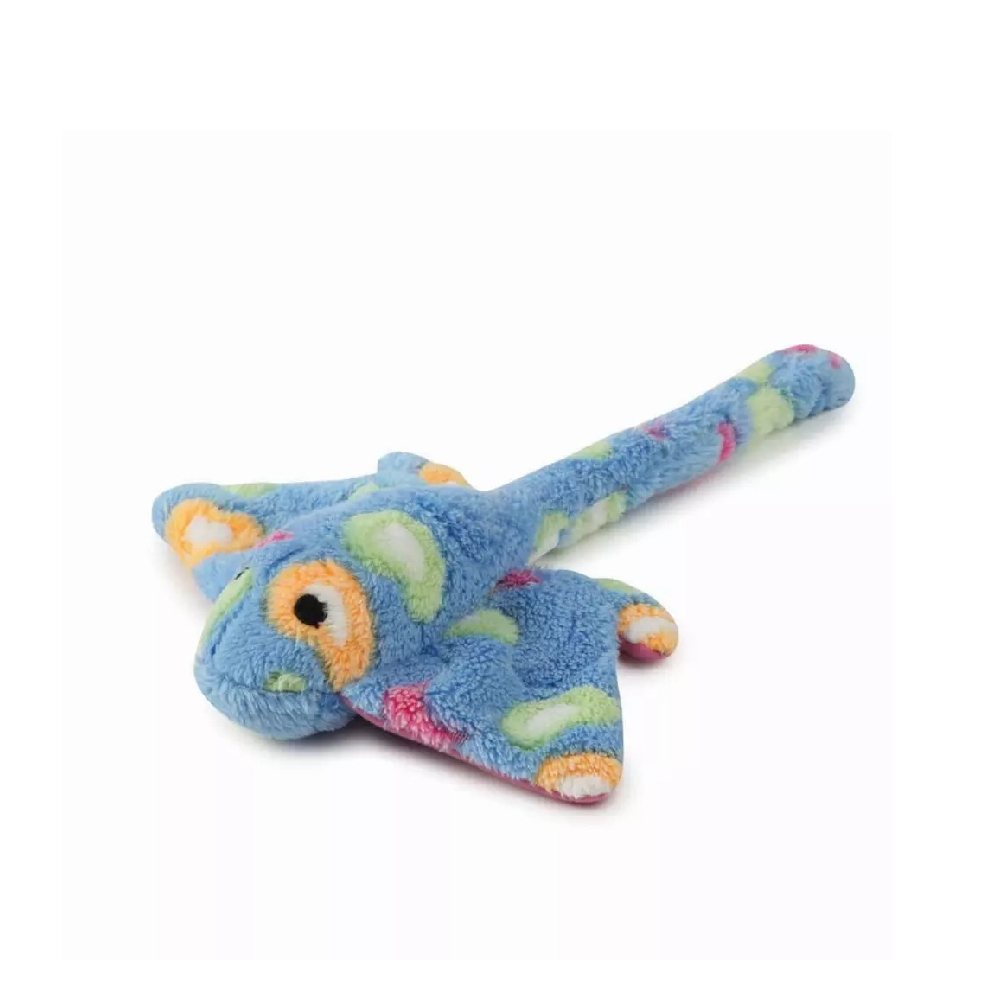 Juguete para perro de mantarraya con sonido color celeste
