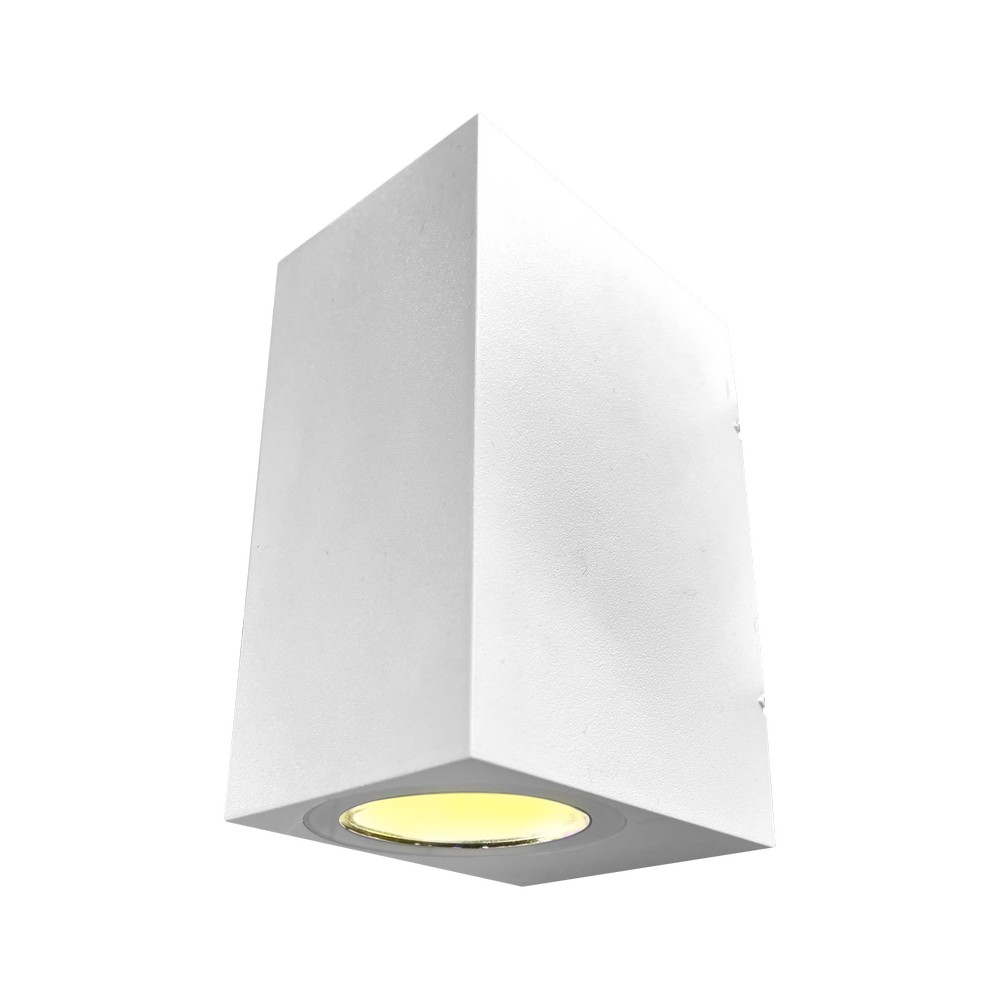 Lámpara de pared exterior cuadrada blanca 2l gu10