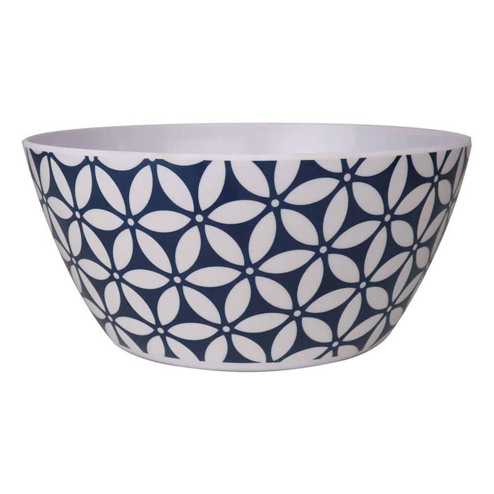 Ensaladera de melamina 3.5qt azul/blanco