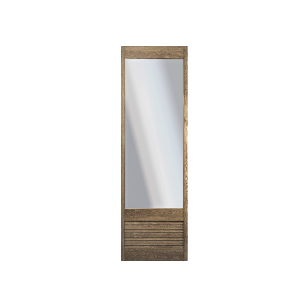 Puerta fija pvc con espejo de 60cm x2 mt avellanada