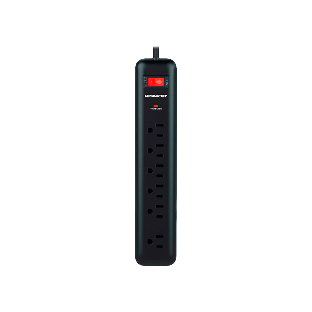 Regleta 6 salidas 15a 120v negro