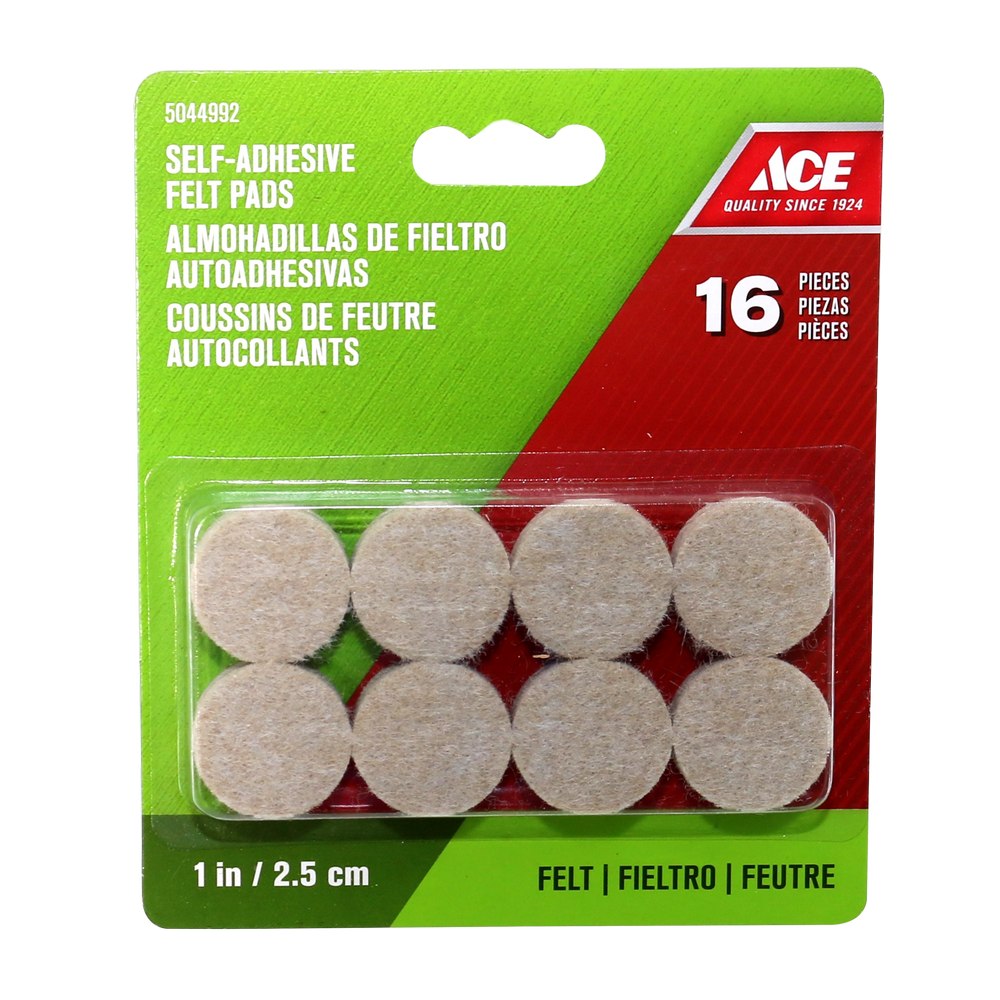 Antideslizante fieltro beige 1 pulg set 16 pzas