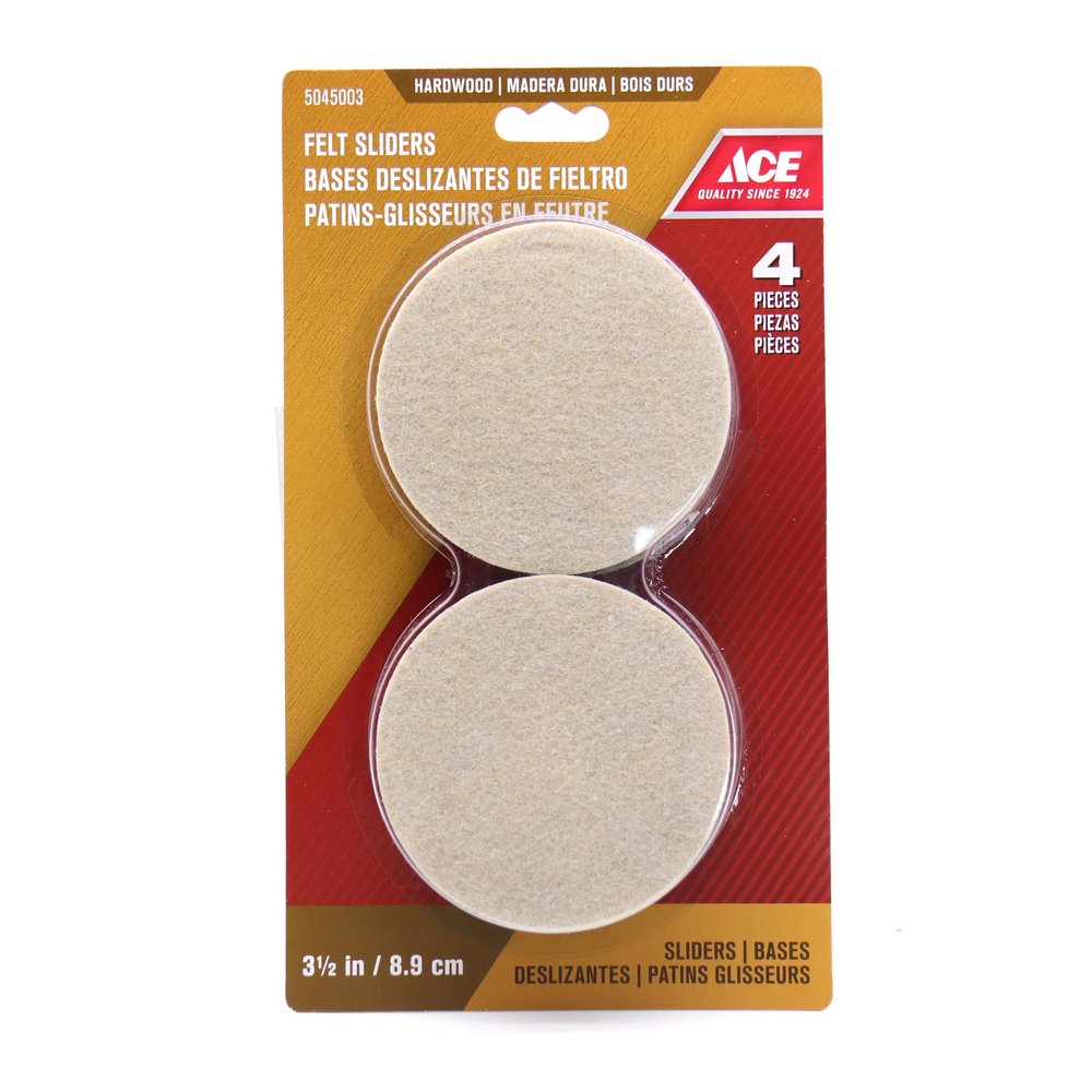 Protector de felpa adhesivo beige 3 1/2 pulg set 4 pzas