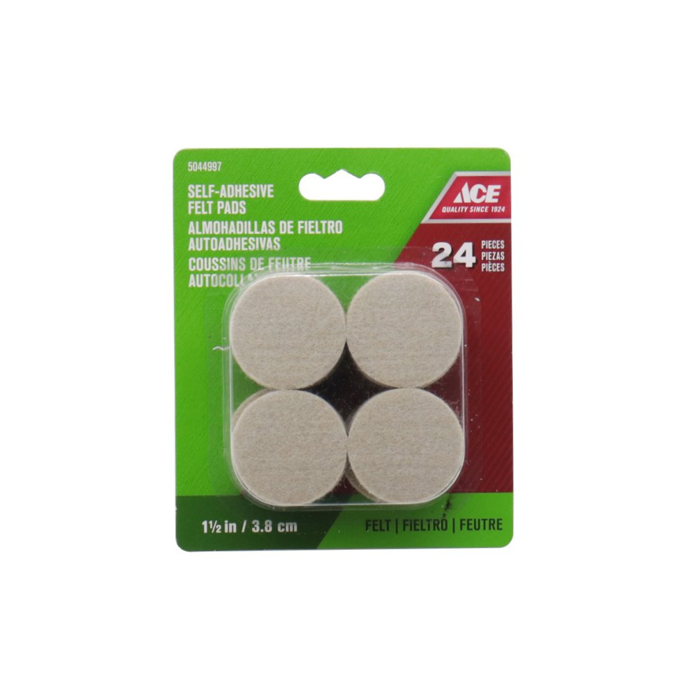 Protector de felpa adhesivo beige 1.5 pulg set 24 pzas