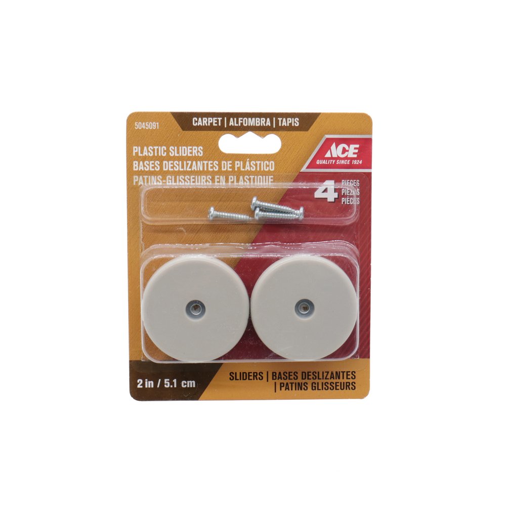 Deslizador redondo con tornillo 2 pulg set 8 pzas