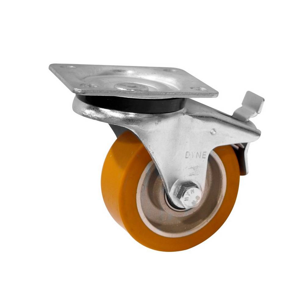 Rodo giratorio 125 mm poliuretano rin alum 300 kg freno