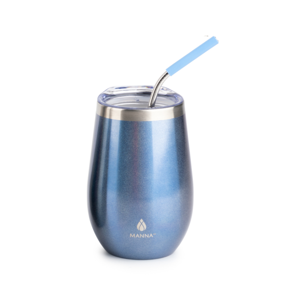 Vaso termico metalico 17oz azul para vino