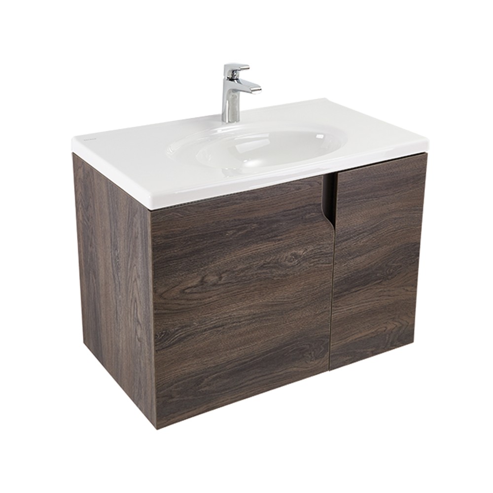 Gabinete con lavamanos elevado 80 cm habano