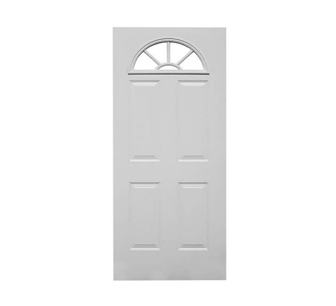 Puerta media luna de acero galvanizado de 80 cm x 2.07 mts