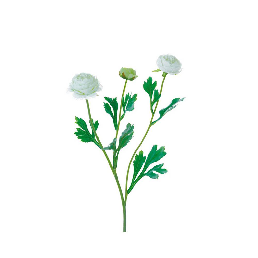 Flor artificial 20 pulg blanco ranunculus