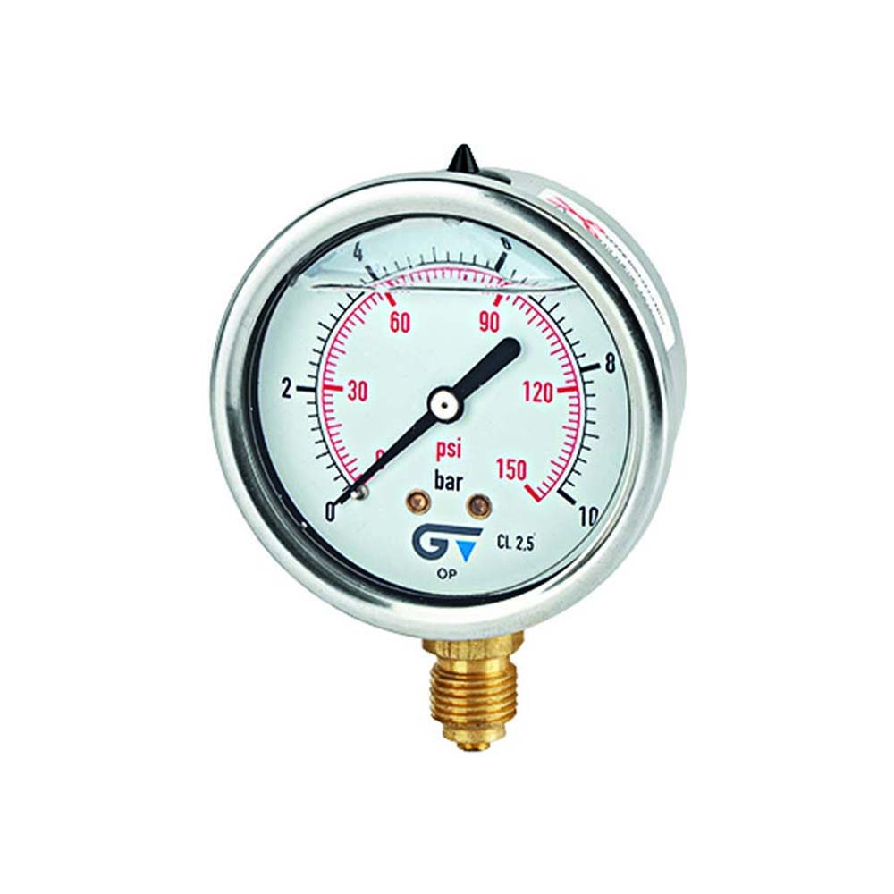 Manómetro glicerina d63 npt 0-2.5b-0-40 psi