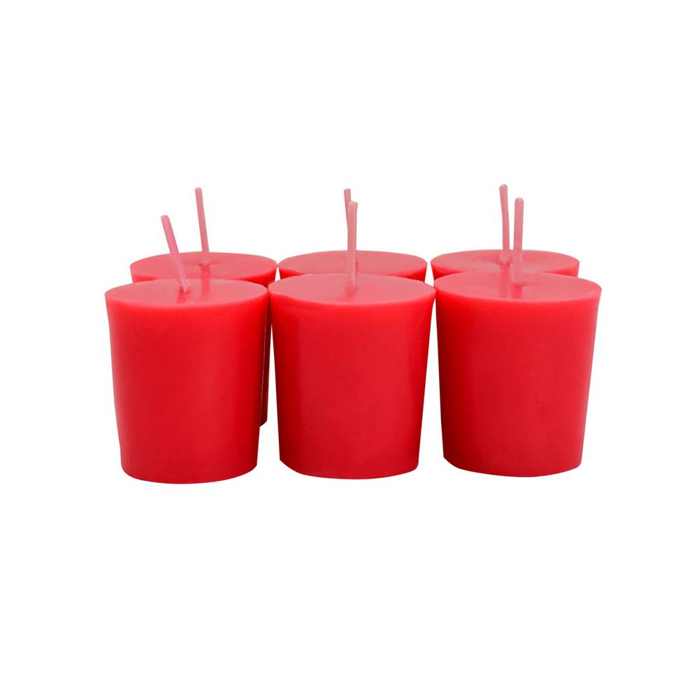 Velas aromaticas manzana mini pillars 6 pzas