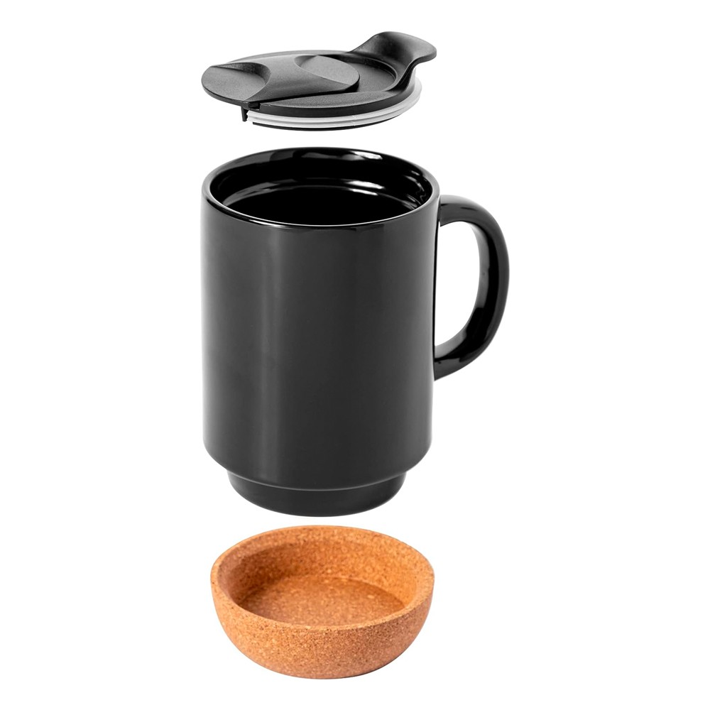 Tazas de sublimación de 14 onzas con fondo de corcho extraíble y tapa a  prueba de salpicaduras, tazas de café de sublimación con caja de pedido por