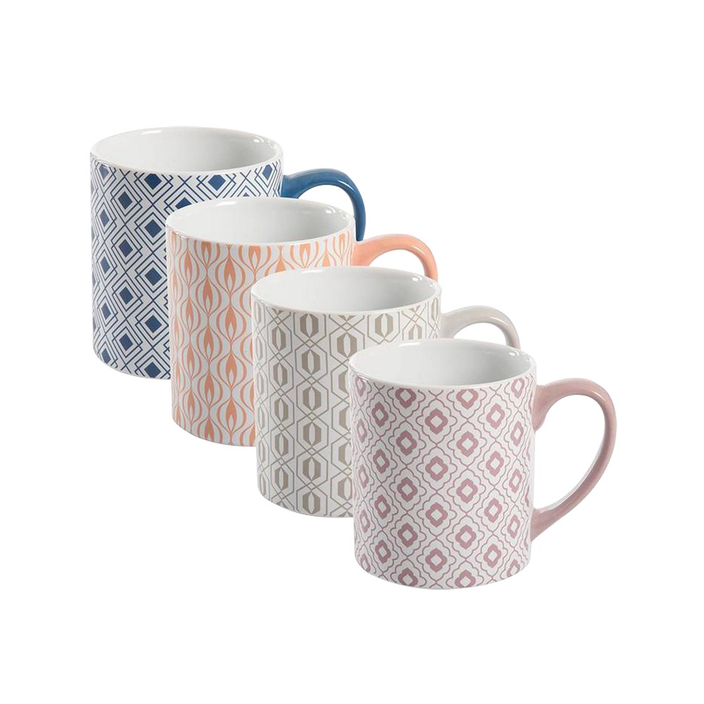 Taza de ceramica de 20oz lineas con formas surtido