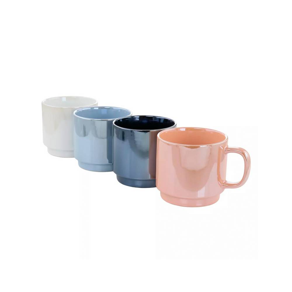 Tazas para café luster de 14.8 oz colores surtidos s/4