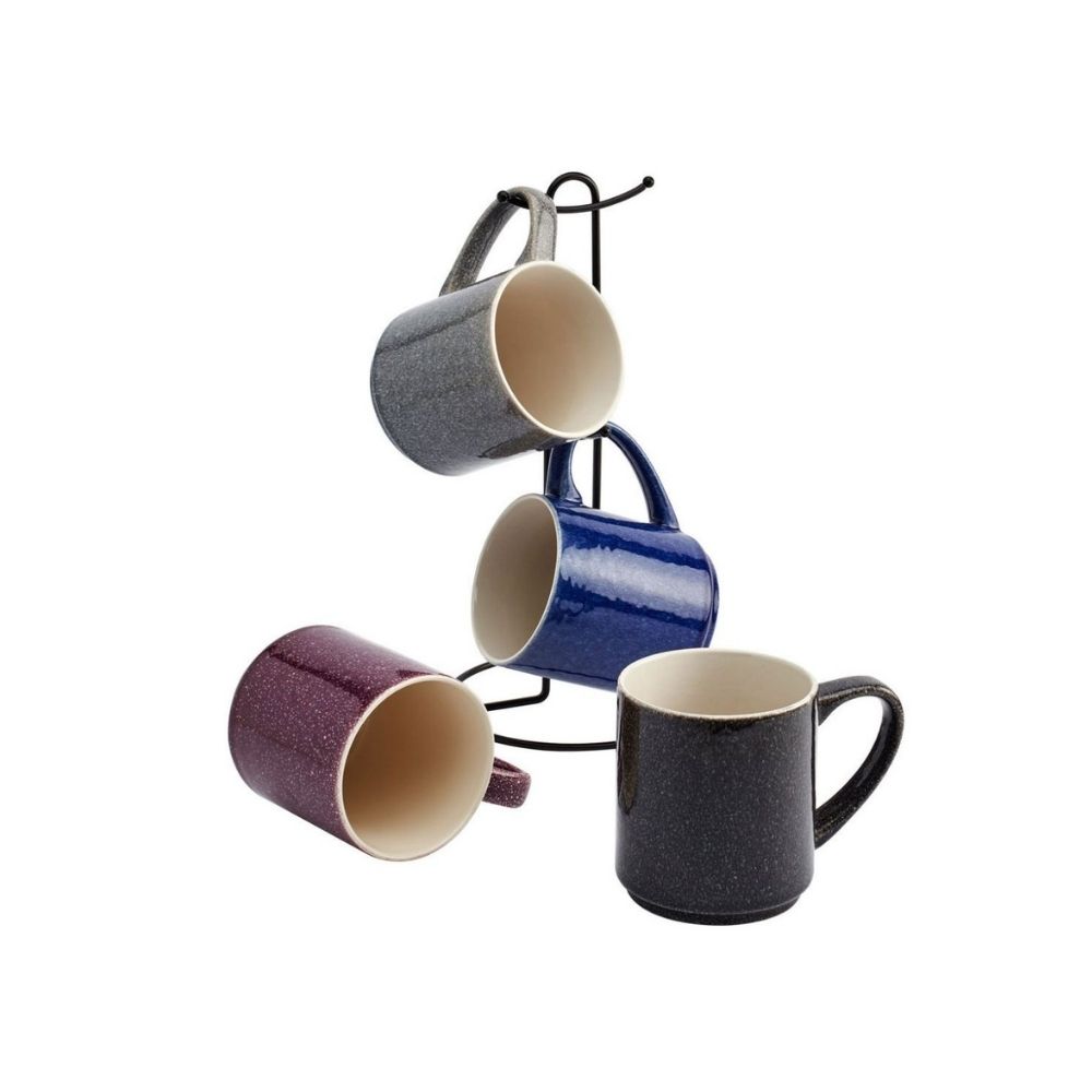 Taza de ceramica 22oz base metalica 4 pzas