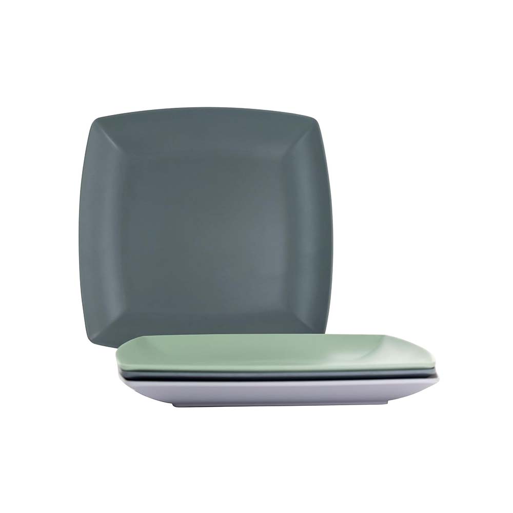 Plato de melamina cuadrado 21.6 cm jayson 4 pzas