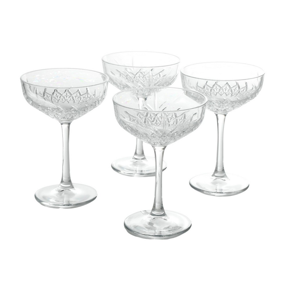 Copa de vidrio para champagne 8.5oz trellis 4 pzas