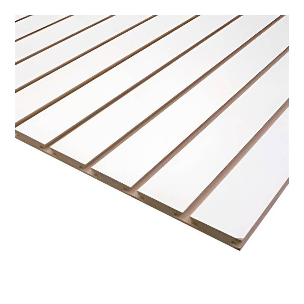 Lamina melamina mdf ranurada 4x8 18mm blanco