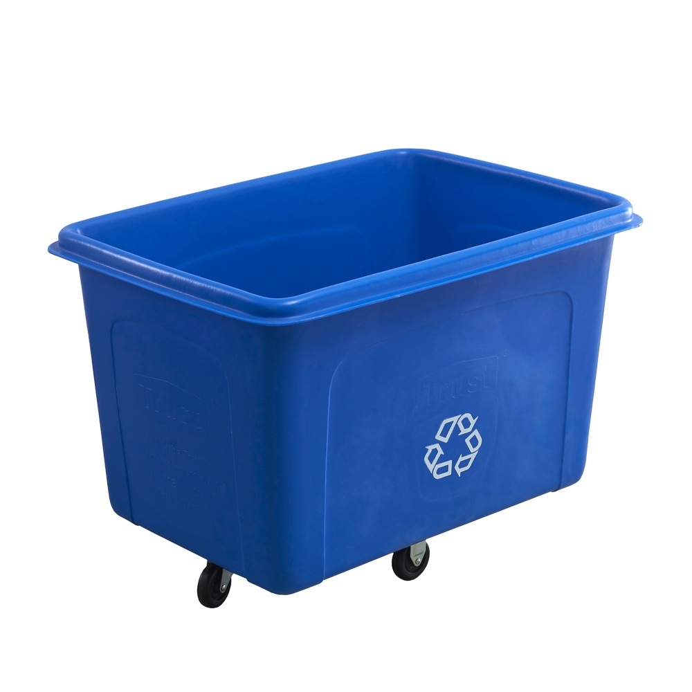 Rotho Cubo de basura Eco Paso 40 l con tapa, 40 litros (14.0 x 11.6 x 26.4  in), azul