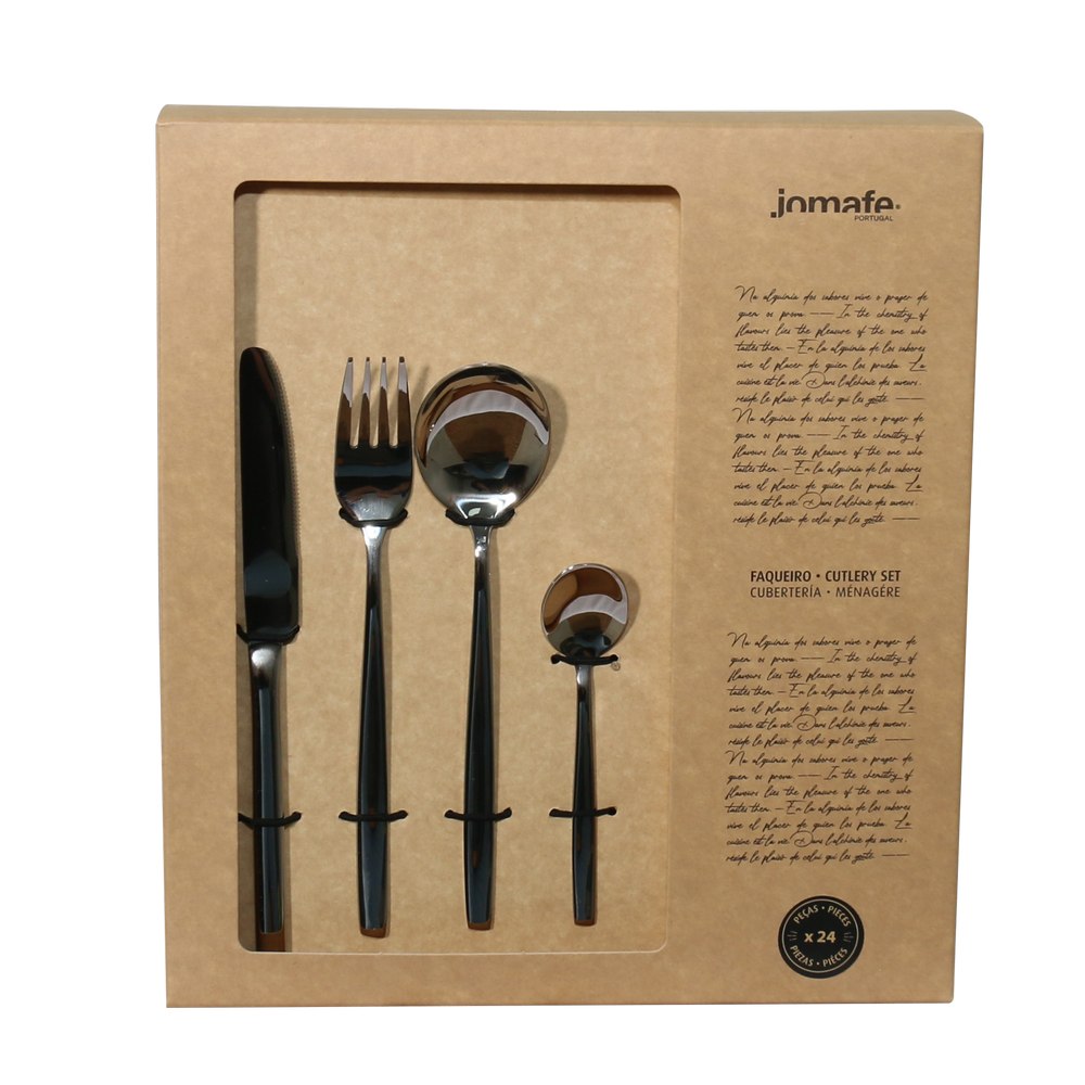 Cubiertos de acero inox new plateado york 24 pzas