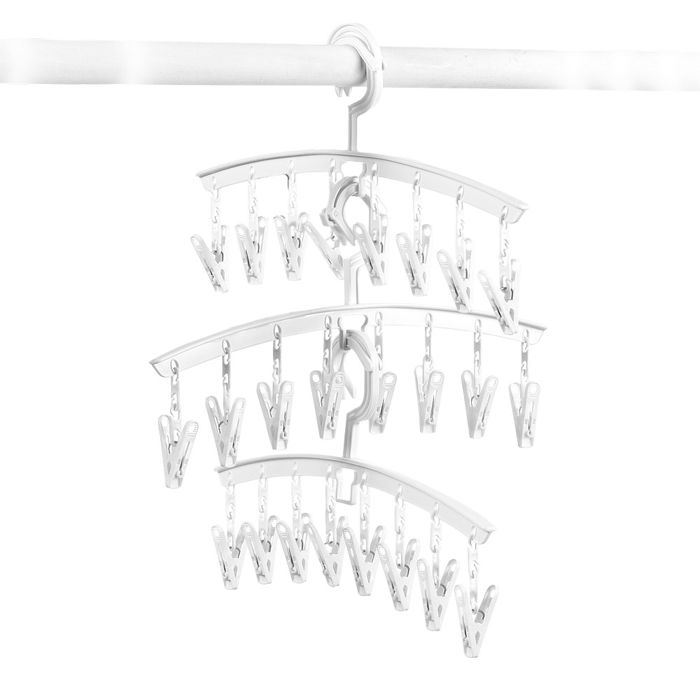 Tendedero para ropa de plastico 40x20cm blanco 3 pzas