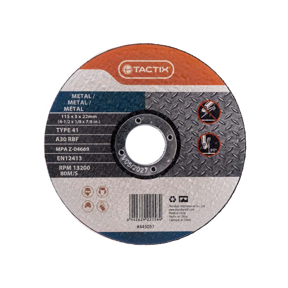 Disco para metal corte 4.1/2 x 1/8 x 7/8 pulg plano