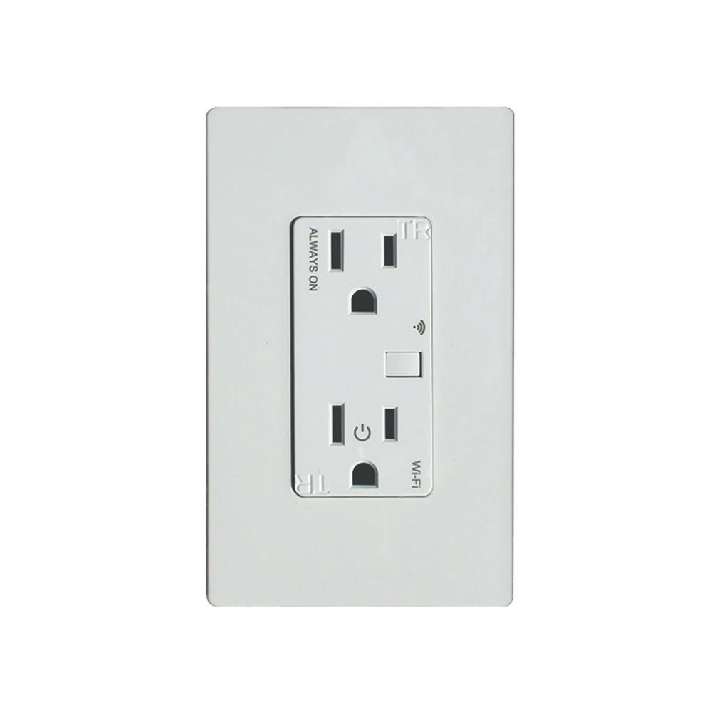 Tomacorriente doble inteligente wifi 15a 120v armado smart blanco