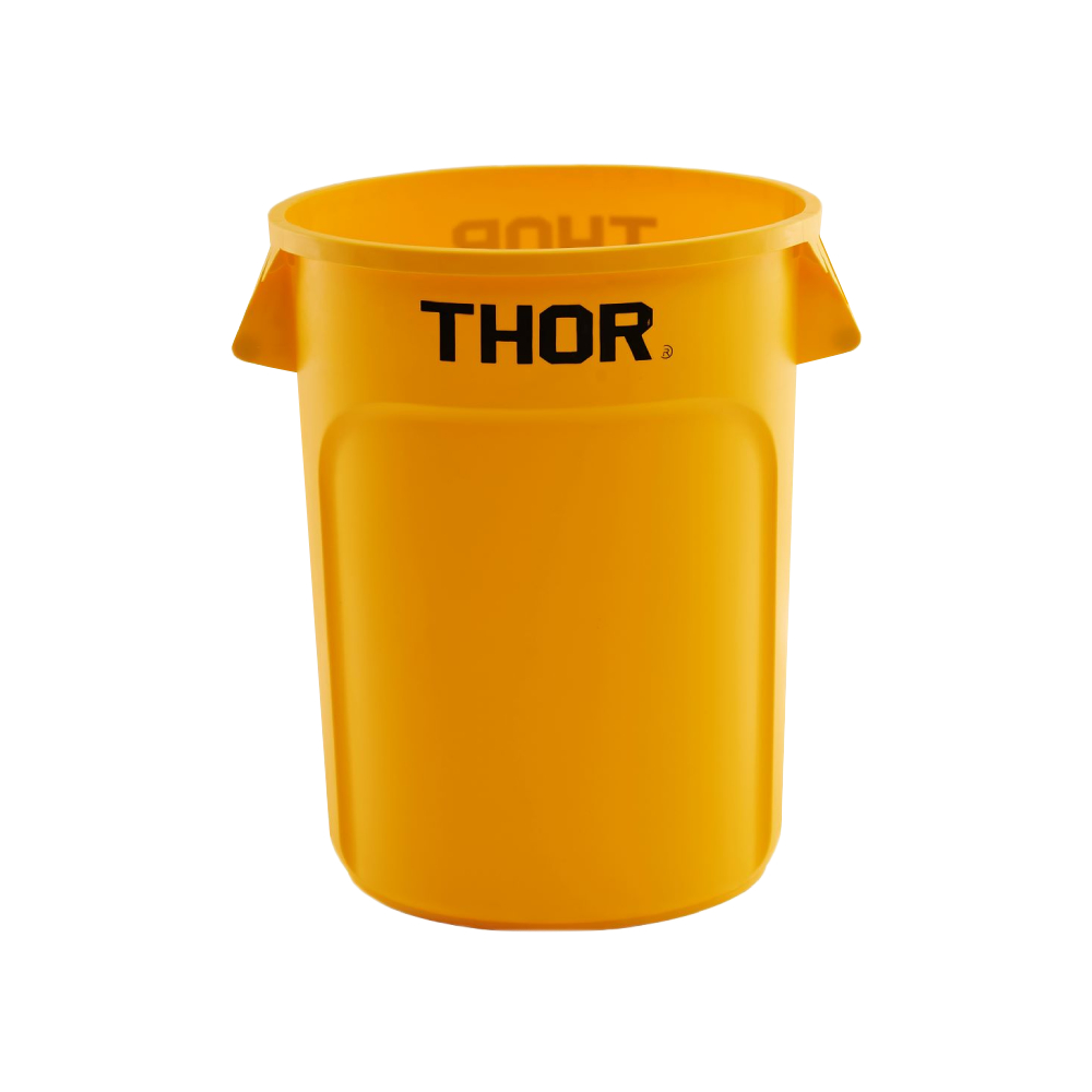 Basurero plastico 121l amarillo thor