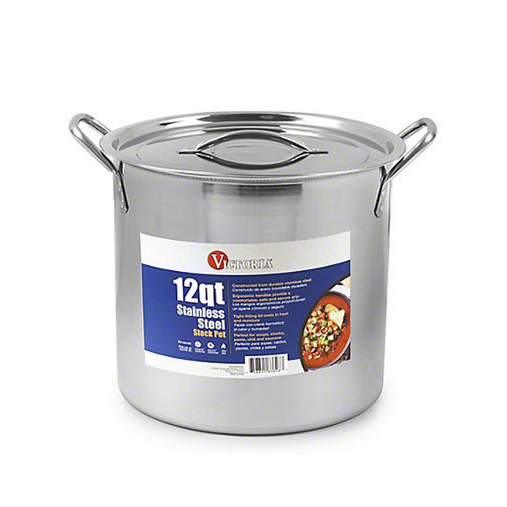 Olla de acero inox con tapa de vidrio 20qt