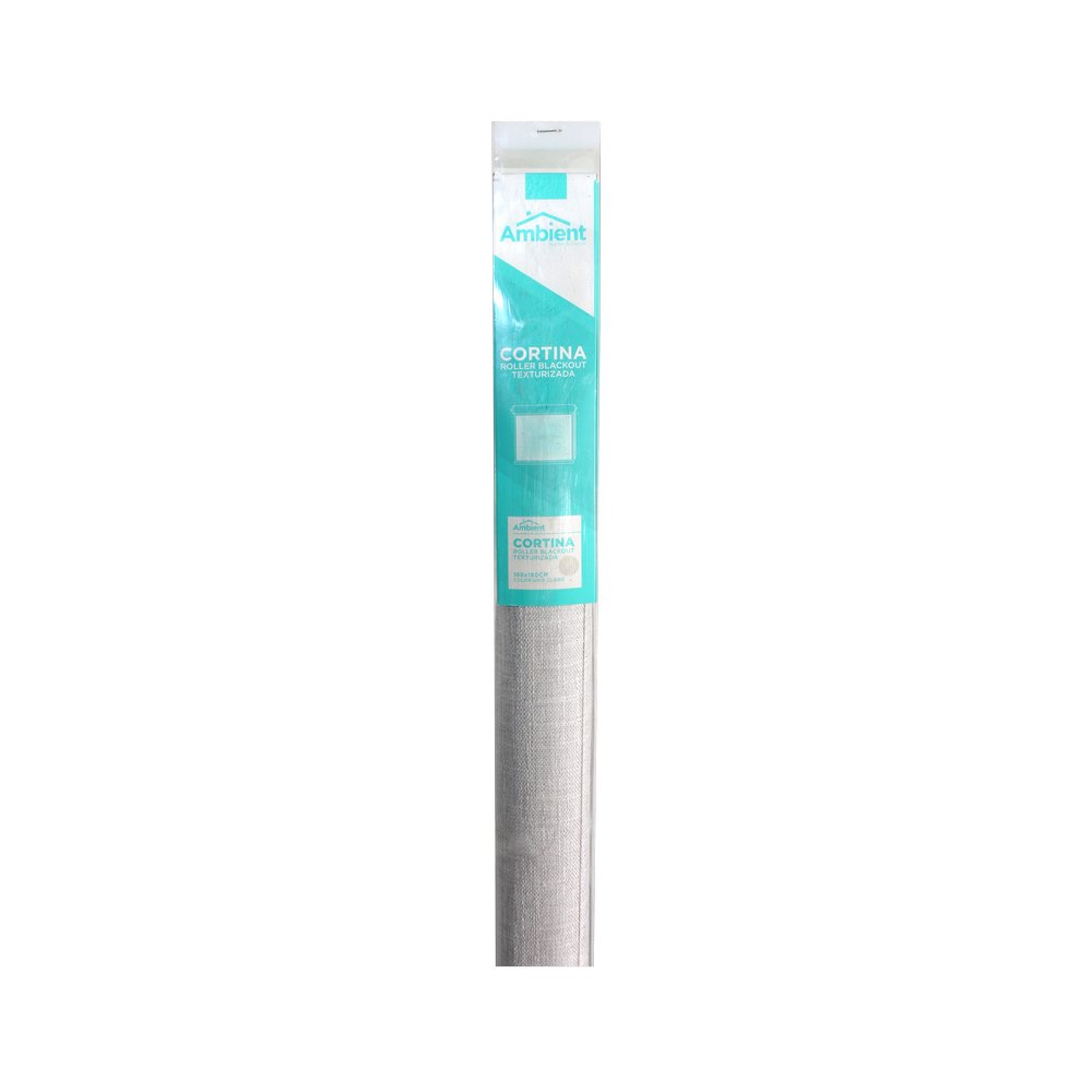 Cortina roller blackout 160x160 cm gris claro texturizada