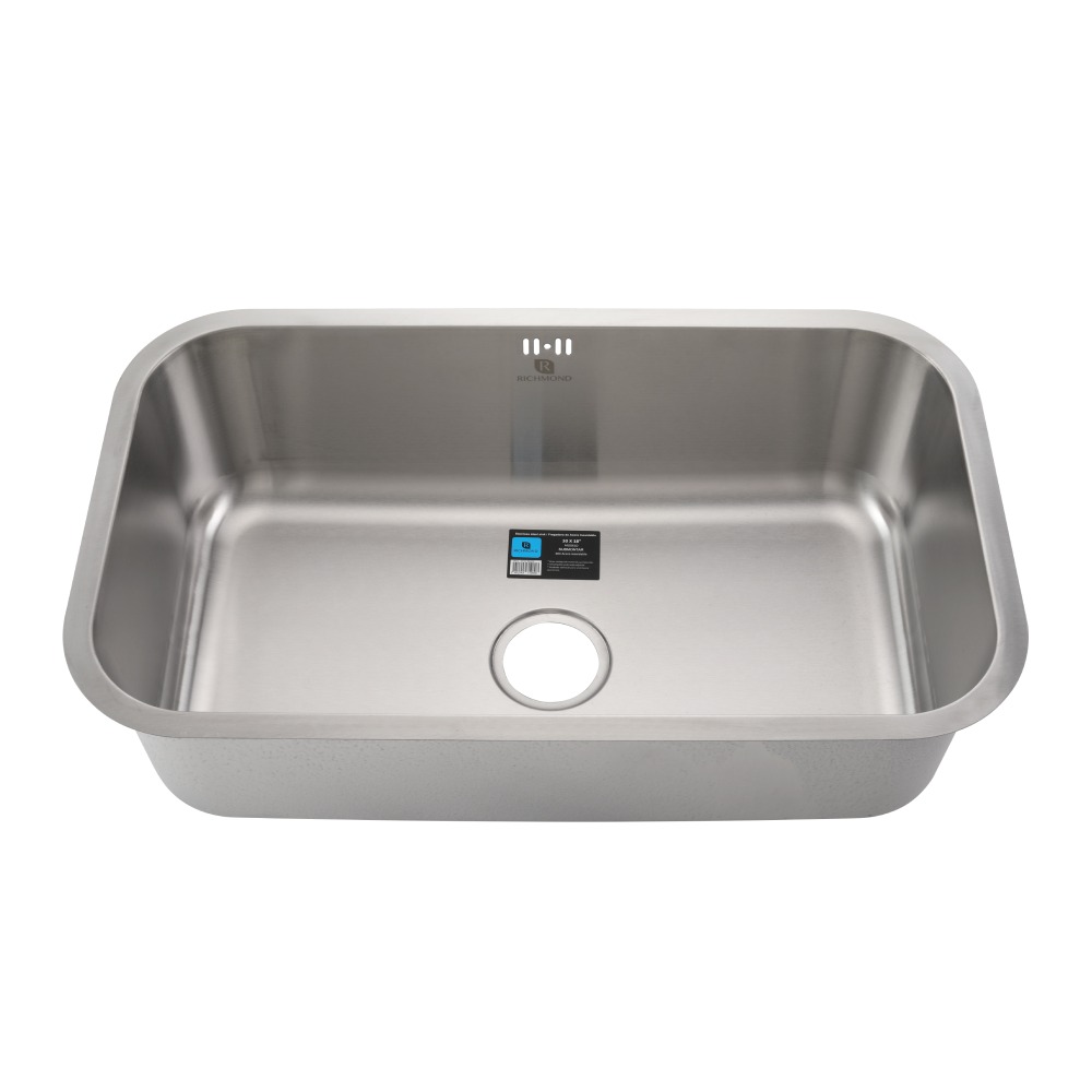 Fregadero inoxidable de submontar 30x18 pulg (76.20 cm x 45.72 cm) 1p 304