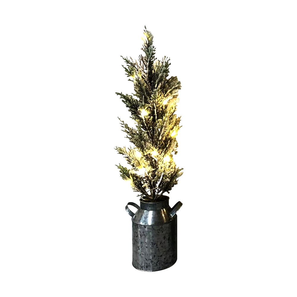 Arbolito navideño en jarra 30.48 cm luces led surtido