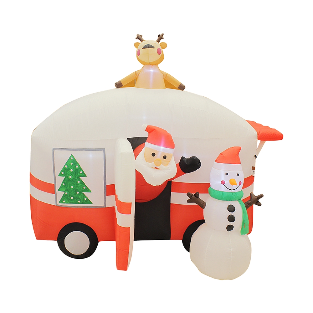 Inflable carro de santa con luz led 210cm 110v