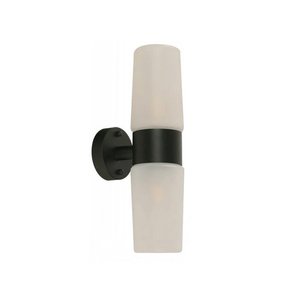 Lampara exterior pared negro 2l e27 10w