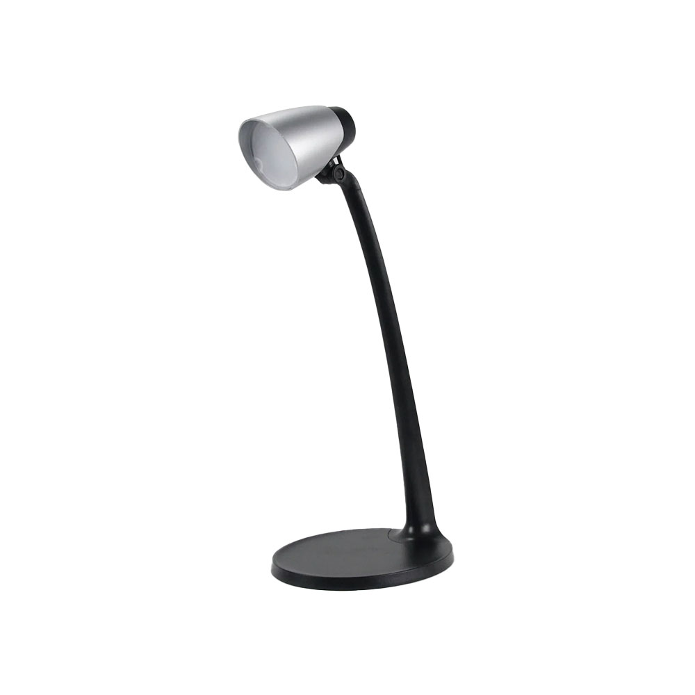 Lampara led escritorio negro y plateado 1l 3w