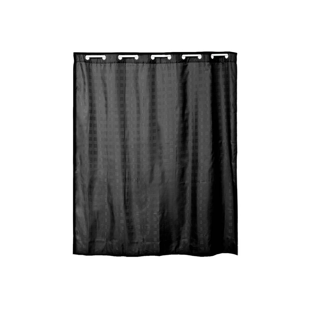 Cortina para ducha de poliester 2x1.8m negro cuadros